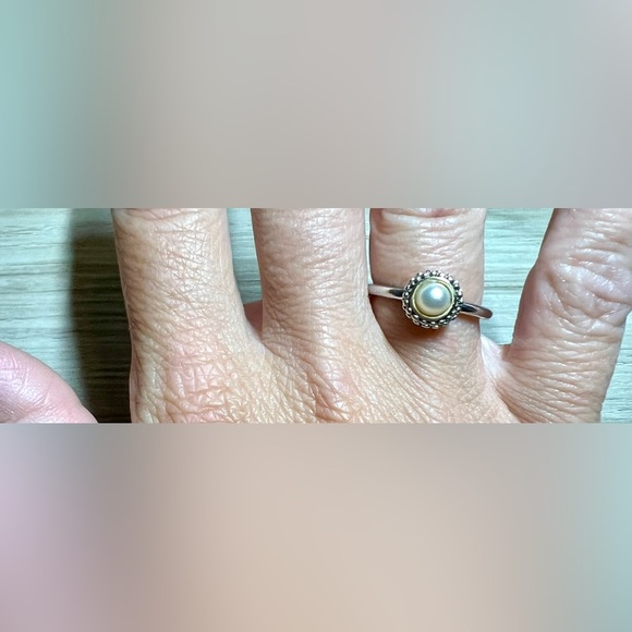 Designer Signed Phillip Gavriel Sterling Silver & 18K Gold Popcorn Pearl Ring - Picture 9 of 11